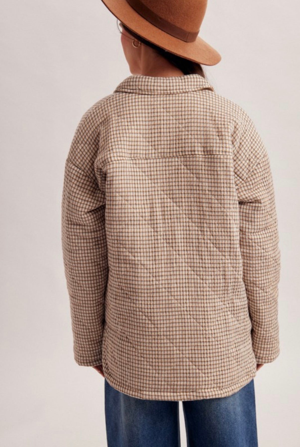 Checker Puffer Coat