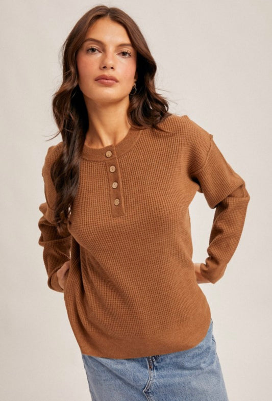 Waffle Sweater Brown
