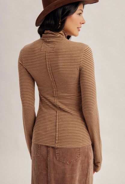 Stripe Turtleneck Mocha