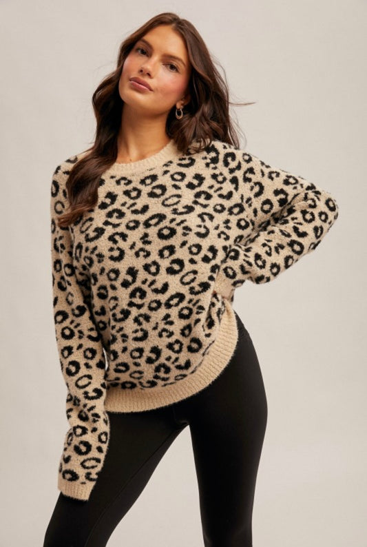 Fuzzy Leopard Sweater