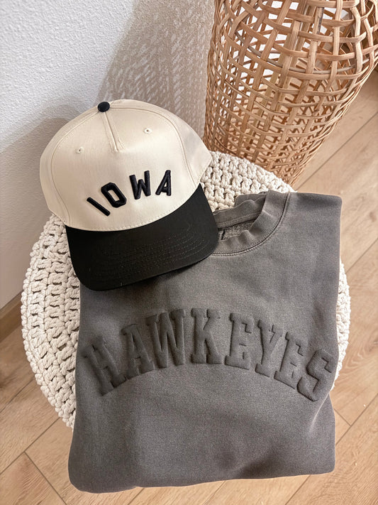 Hawkeyes Puff Print Crew