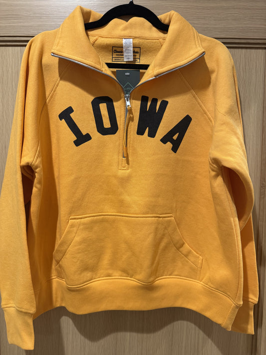 Iowa Black & Gold Boxy Half Zip