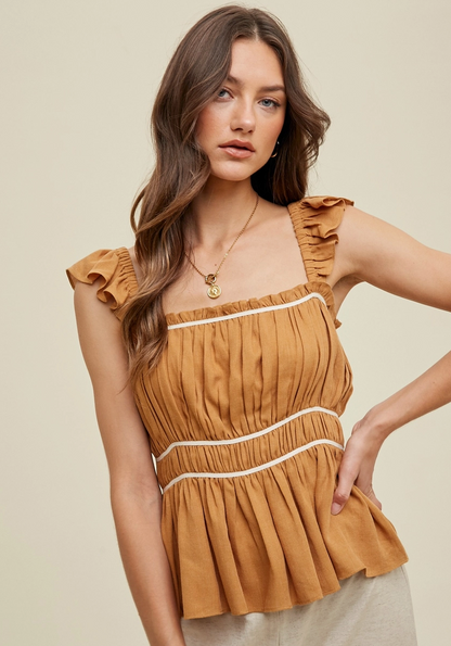 Ruched Peplum Tank