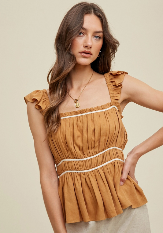 Ruched Peplum Tank