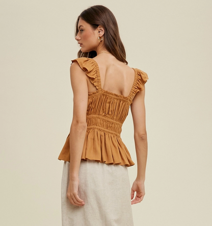 Ruched Peplum Tank