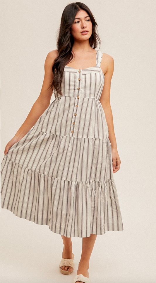 Navy Stripe Midi