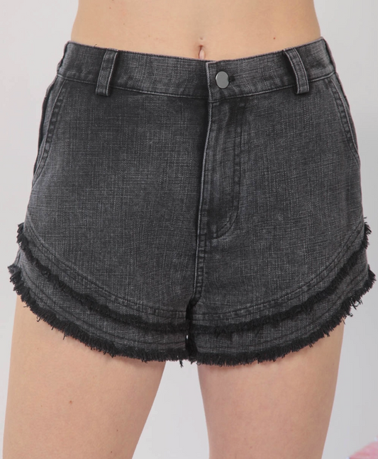 Frayed Layered Shorts