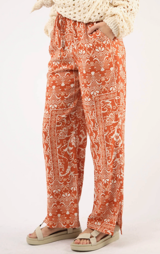 Wide Leg Printed Pants