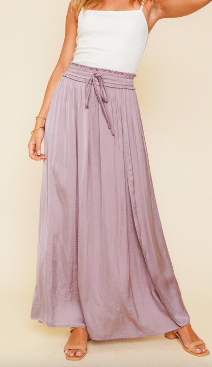 Satin Split Hem Skirt