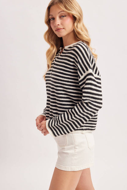Relaxed Stripe Henley