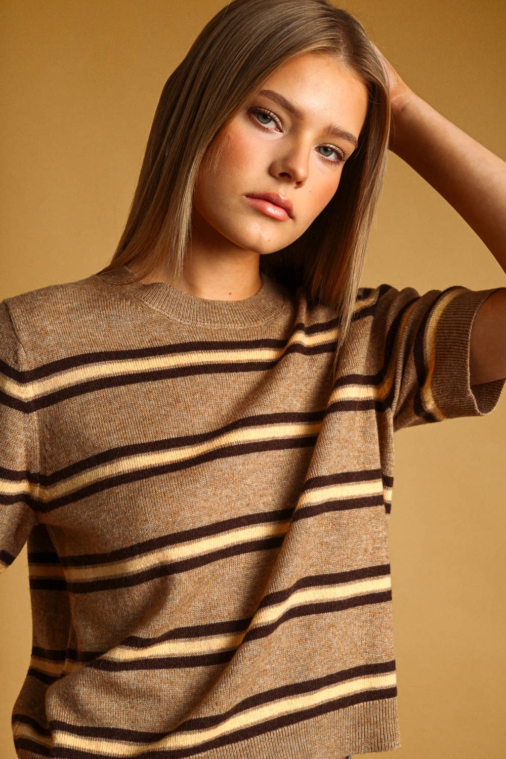 Stripe Pattern Knit Top