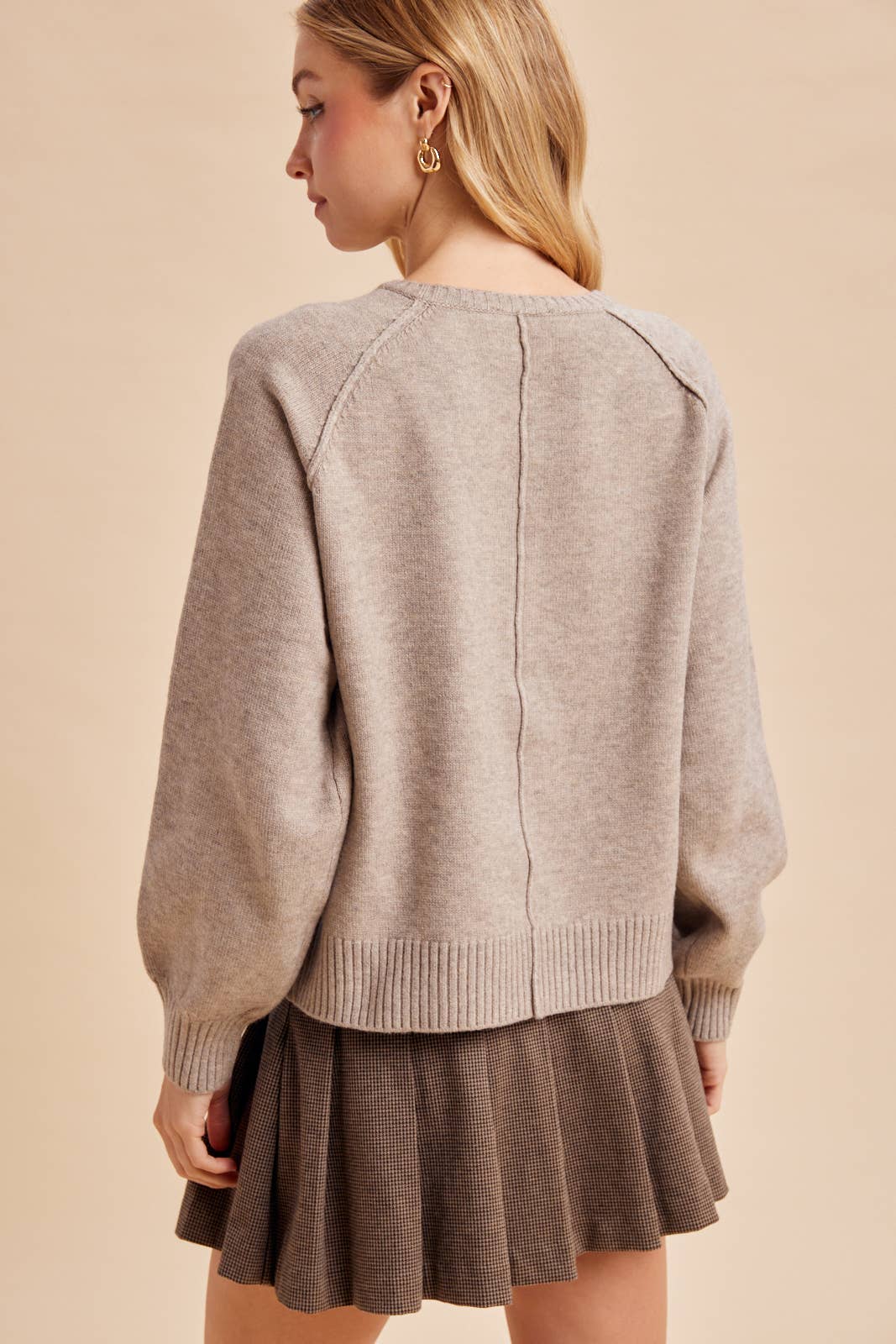 Raglan Henley Knit Sweater