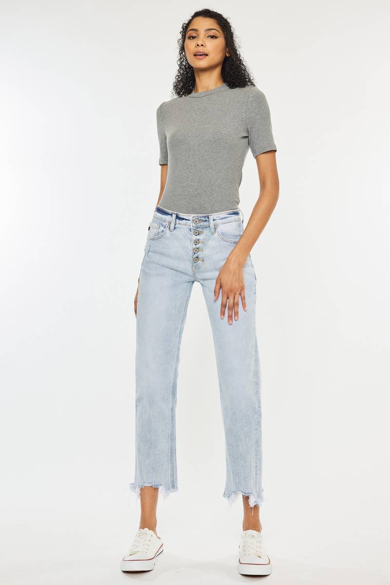 High Rise Slim Straight Jeans