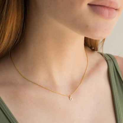 Waterproof Dainty Gold Initial Necklace