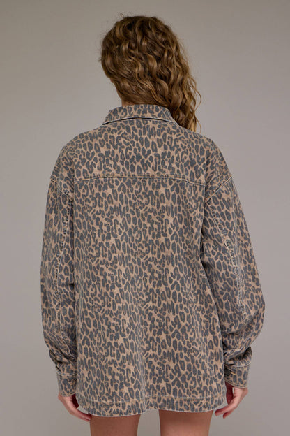 Cheetah Print Oversized Shirt
