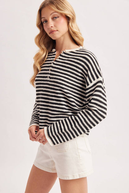 Relaxed Stripe Henley