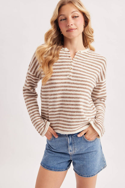 Relaxed Stripe Henley