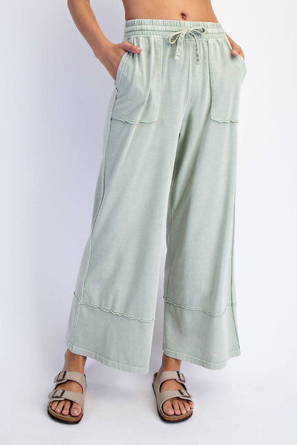 Mineral Washed Wide Leg Pant