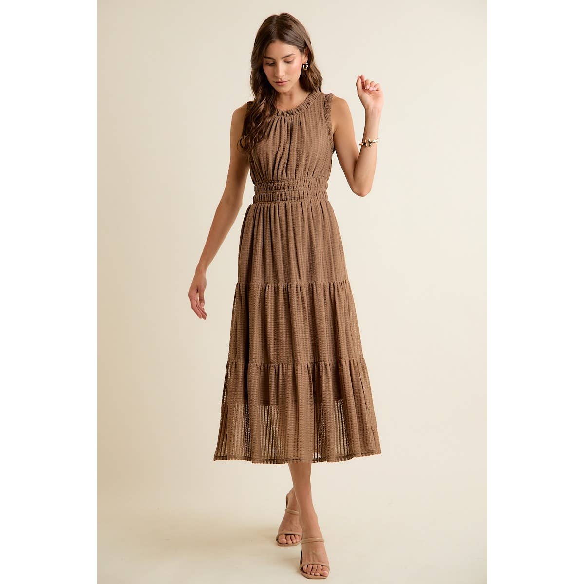 Smock Waist Midi Dress