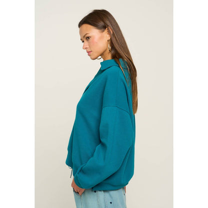 Collared V Neckline Pullover