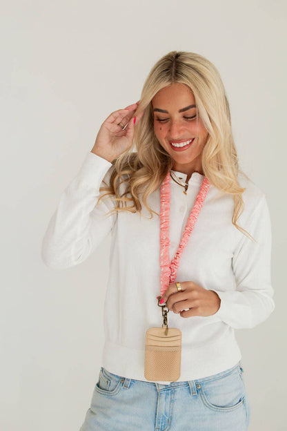 Coral Gaggle of Geese Lanyard