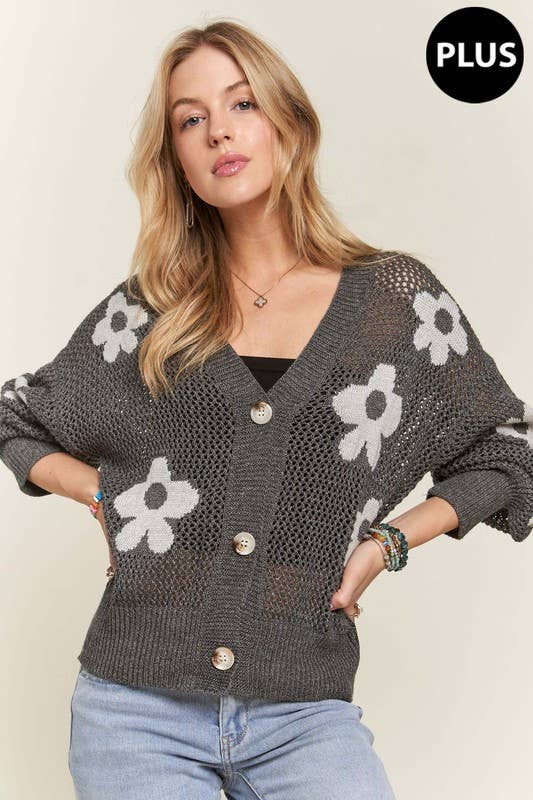 Floral Cardigan Plus