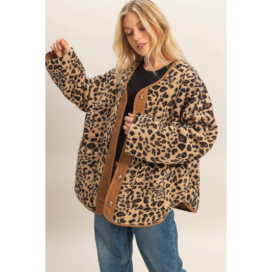 Leopard Sherpa Jacket
