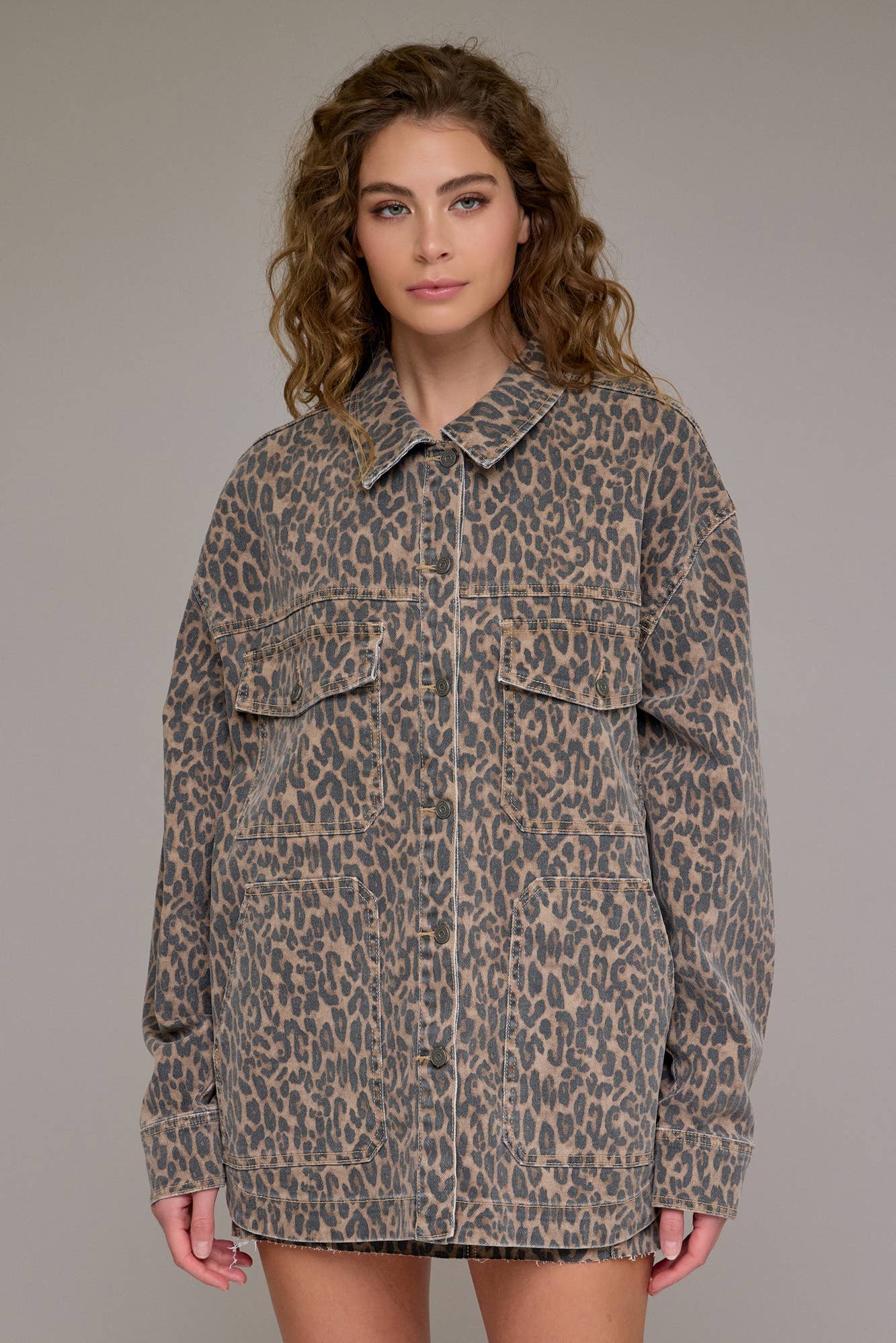 Cheetah Print Oversized Shirt