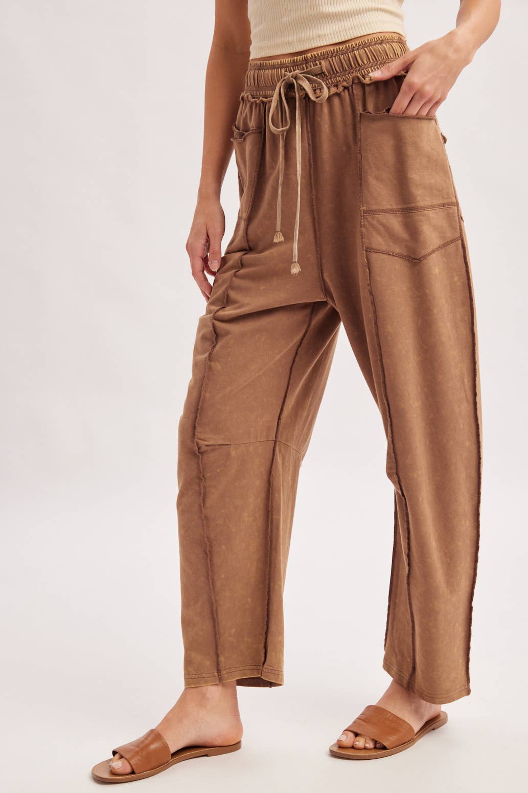 Washed Out Barrel Pants