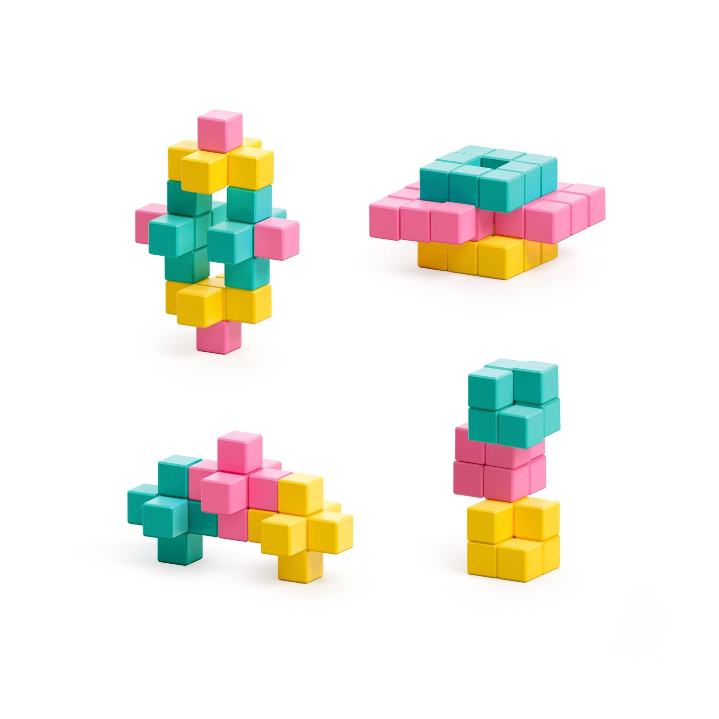 Abstract Sweet - 60 pcs Multi-Color Magnetic Block Set