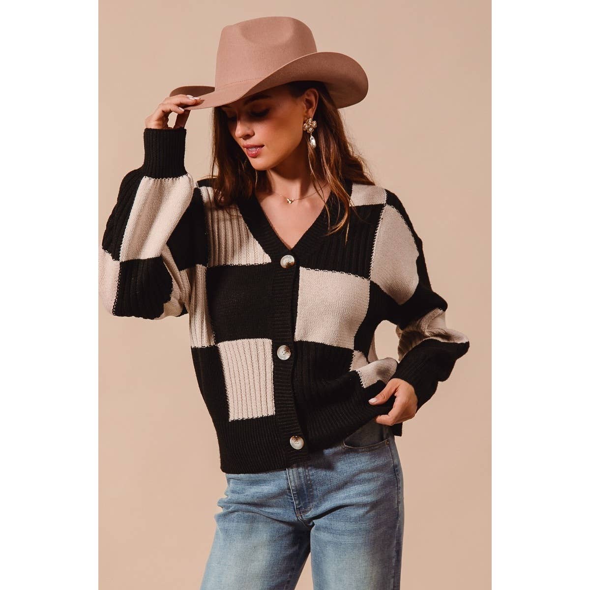 Checkered Cardi