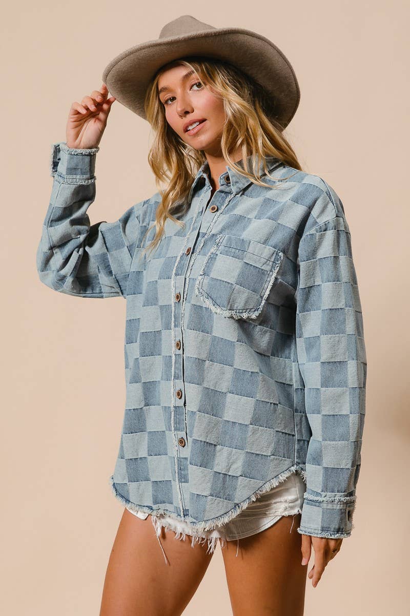 Checker Denim Shirt
