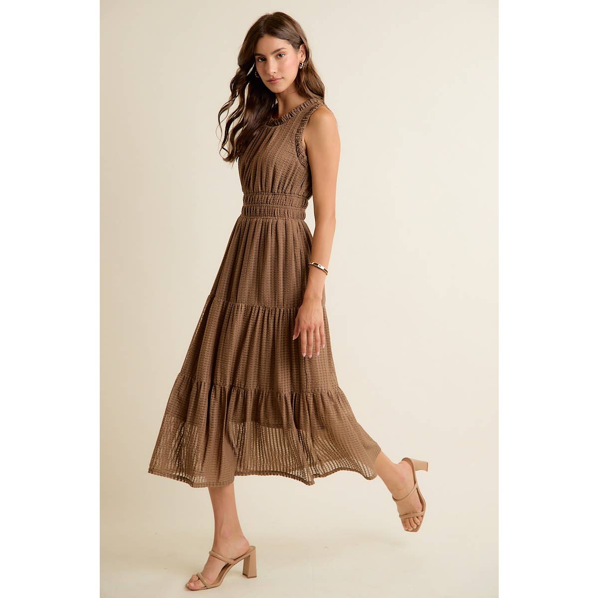 Smock Waist Midi Dress