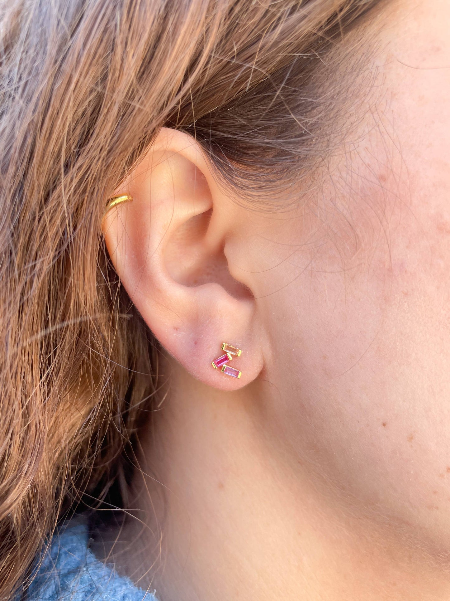 Pink Stardust Trio Earrings
