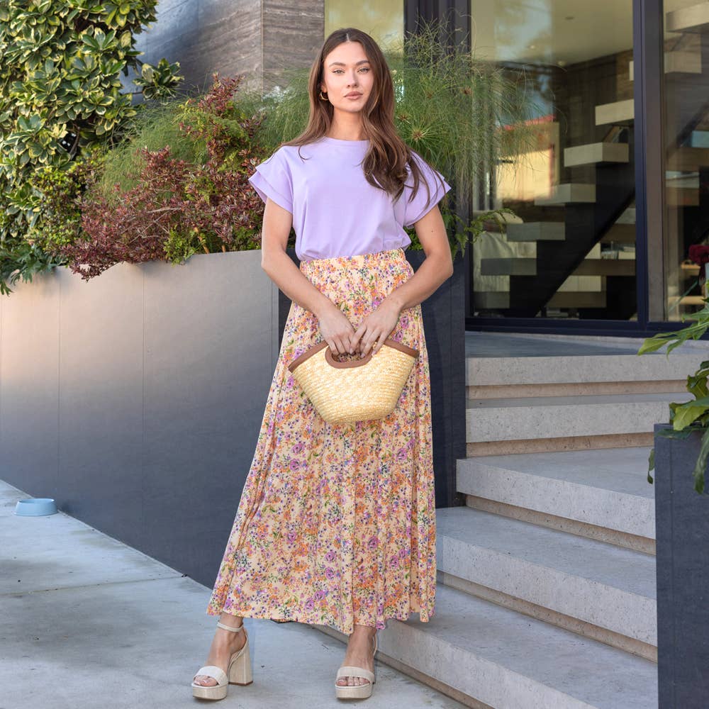 Floral Tiered Maxi Skirt