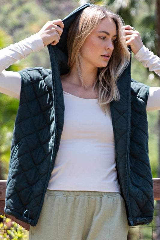 Quilted Hoodie Vest