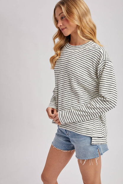 Striped Slouchy Crew