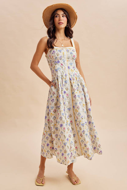 Floral Button Down Maxi Dress