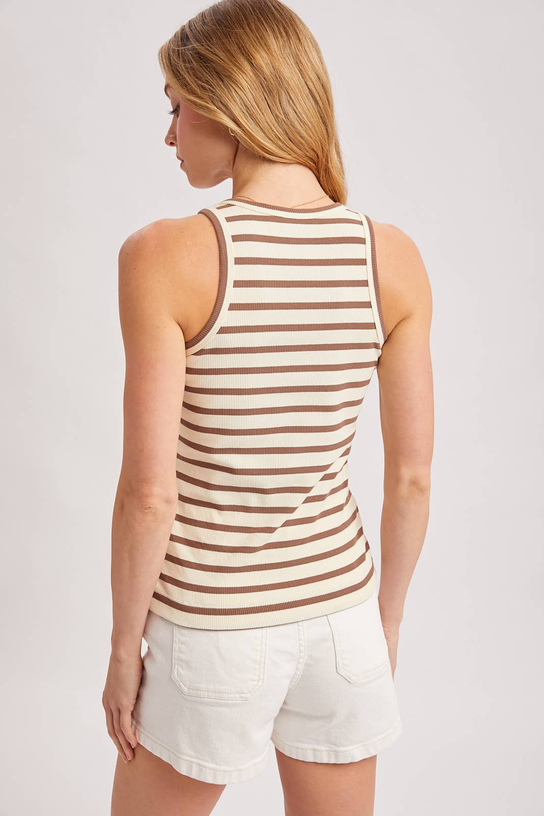 Stripe Crew Neck Tank