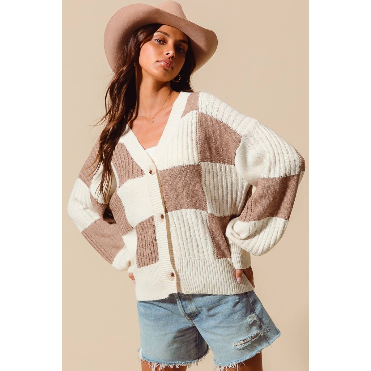 Checkered Cardi