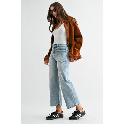 High Rise Straight Crop Jeans