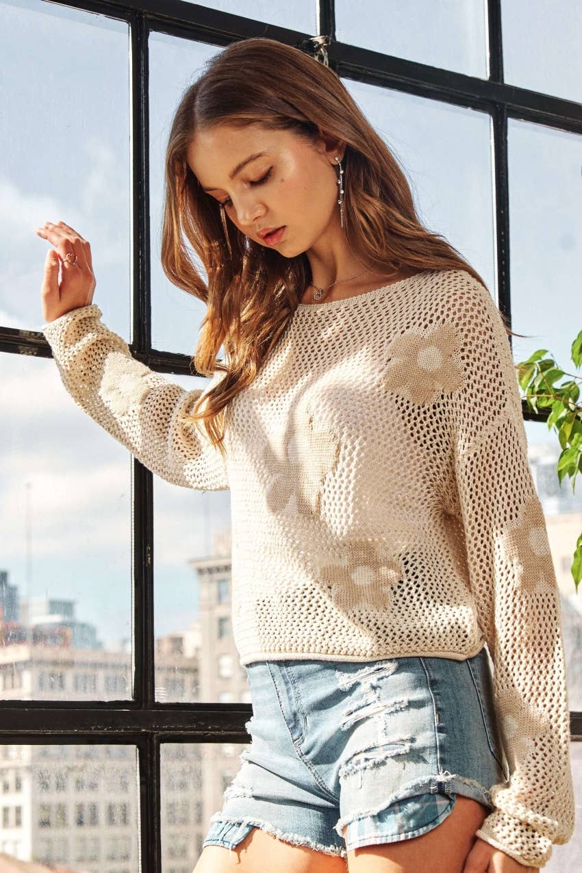 Floral Sweater Top