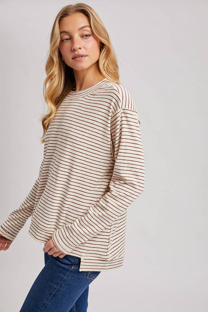 Striped Slouchy Crew