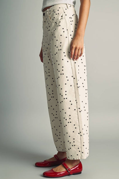 Polka Dot Barrel Pants