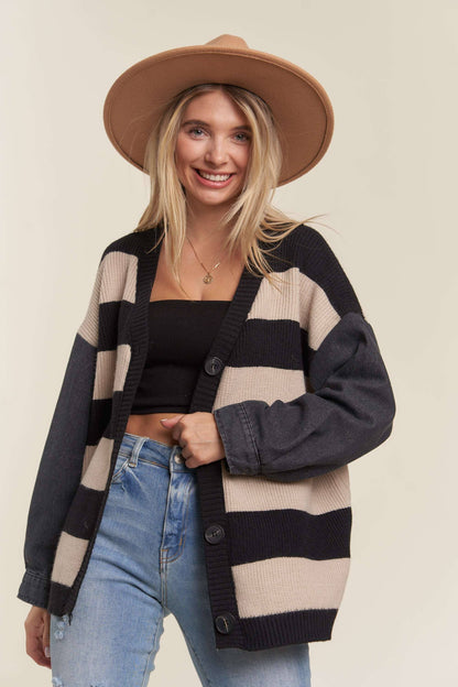 Denim Sleeve Cardi