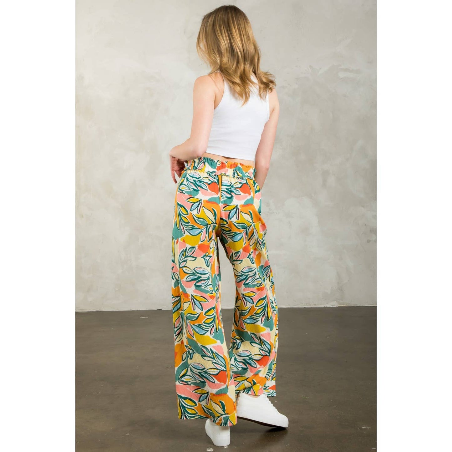 Leaf Print Pants