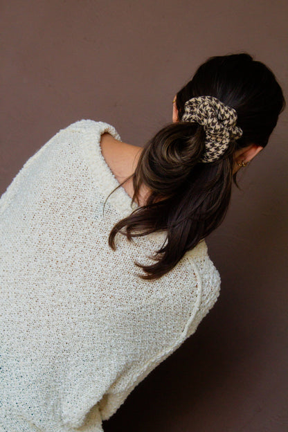 Houndstooth Oversized Scrunchie