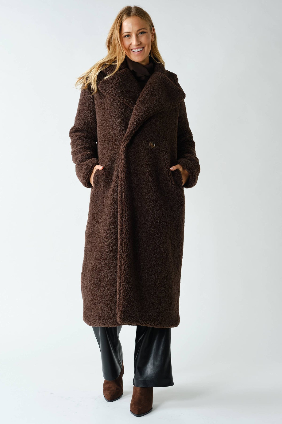 Sherpa Longline Double-Breasted Coat