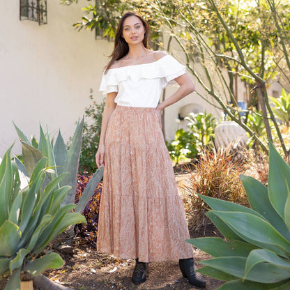 Three Layered Abstract Printed Skirt