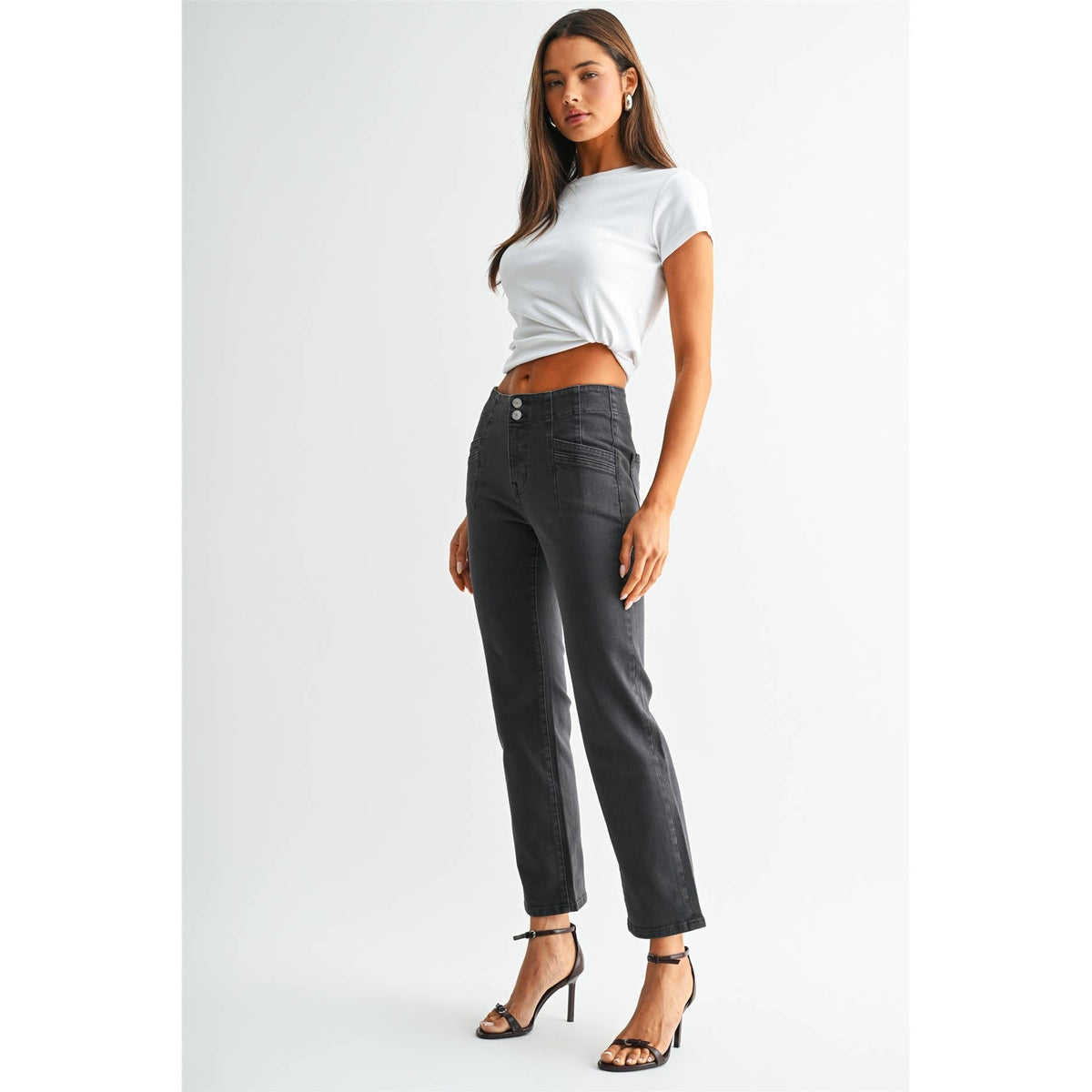 Mid-Rise Straight Denim